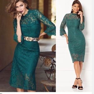Elegant Teal Lace Dress
